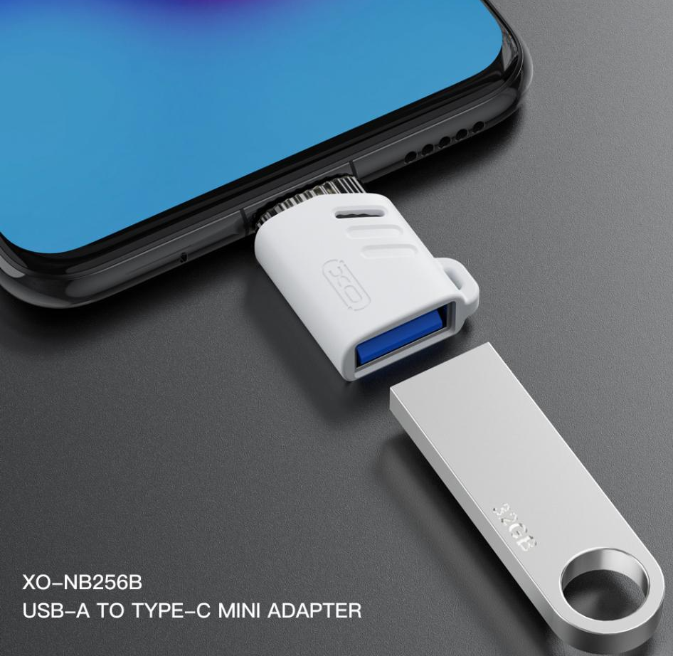 Adaptor OTG USB-C - USB-A XO Design NB256B, Λευκό