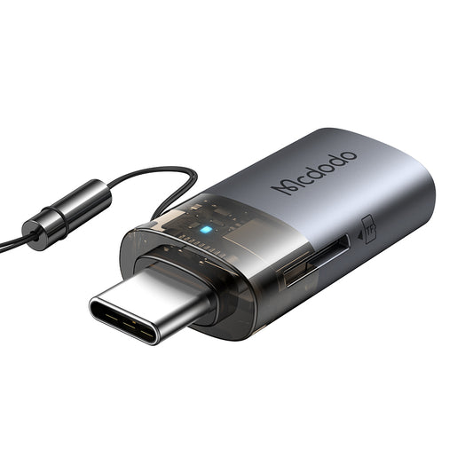 Αναγνώστης Καρτών USB-C McDodo OT-7600, USB-A (OTG) - microSD, Μαύρο