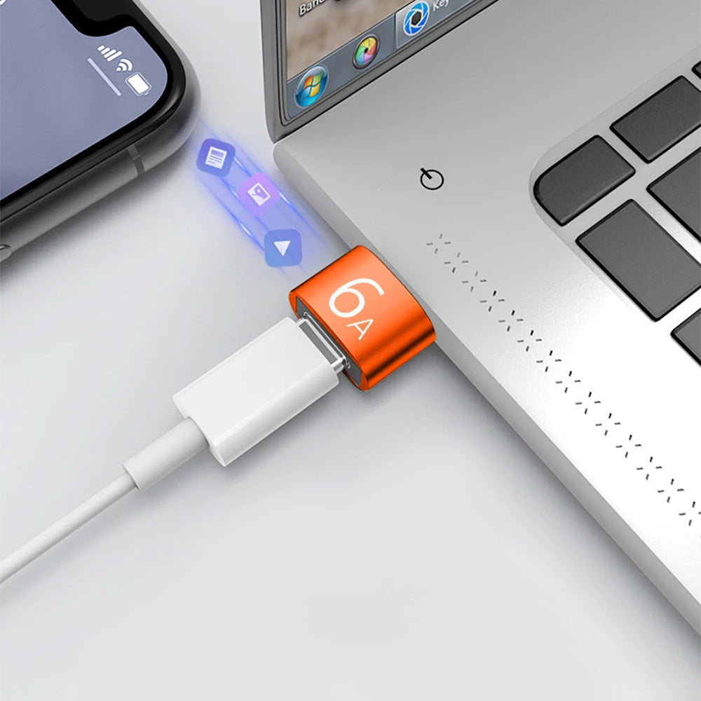 Προσαρμογέας Δεδομένων και Φόρτισης USB-C - USB-A Techsuit A4 HyperPort, Μαύρο Πορτοκαλί
