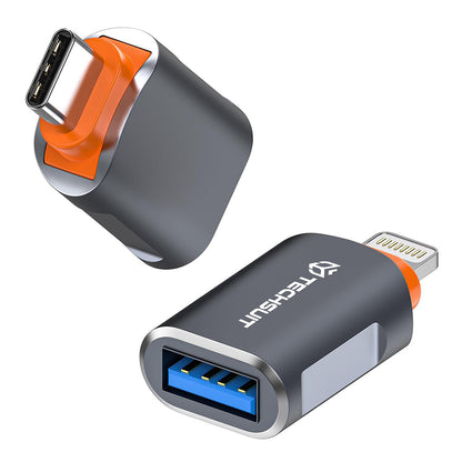 OTG USB-C to USB-A Adapter Techsuit A9 SlateVolt, Gray Orange