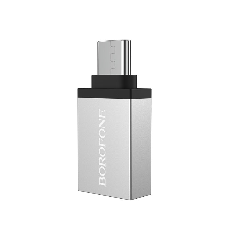 Προσαρμογέας OTG USB-A - USB-C Borofone BV3, Ασημί