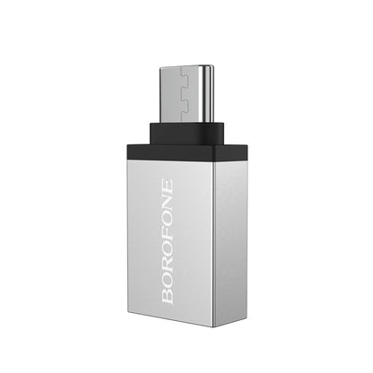 Προσαρμογέας OTG USB-A - USB-C Borofone BV3, Ασημί