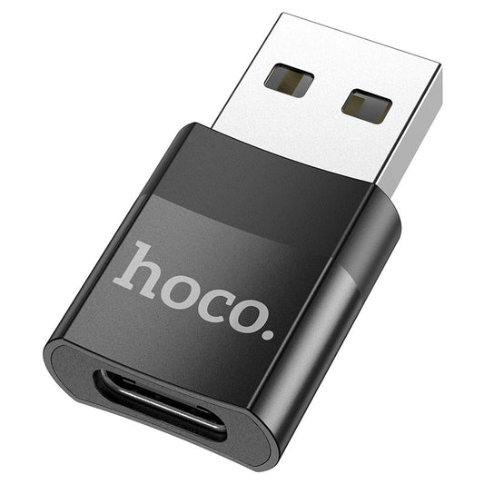 Προσαρμογέας δεδομένων και φόρτισης USB-C - USB-A HOCO UA17, Μαύρο