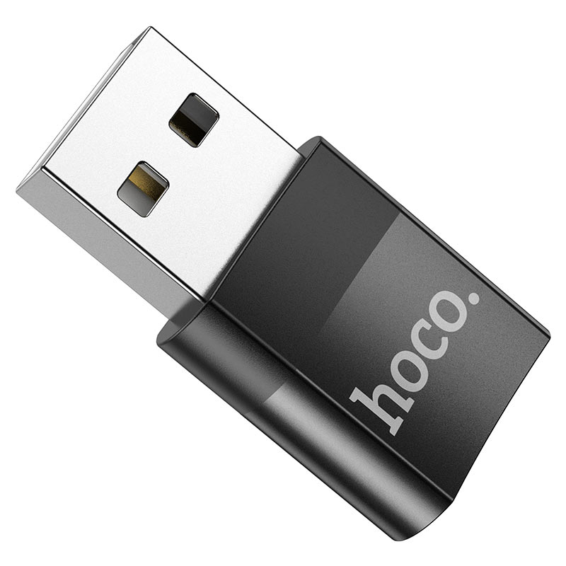 Προσαρμογέας δεδομένων και φόρτισης USB-C - USB-A HOCO UA17, Μαύρο