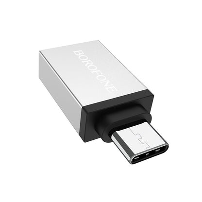Προσαρμογέας OTG USB-A - USB-C Borofone BV3, Ασημί