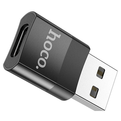 Προσαρμογέας δεδομένων και φόρτισης USB-C - USB-A HOCO UA17, Μαύρο