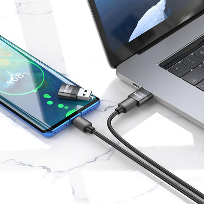 Προσαρμογέας δεδομένων και φόρτισης USB-C - USB-A HOCO UA17, Μαύρο