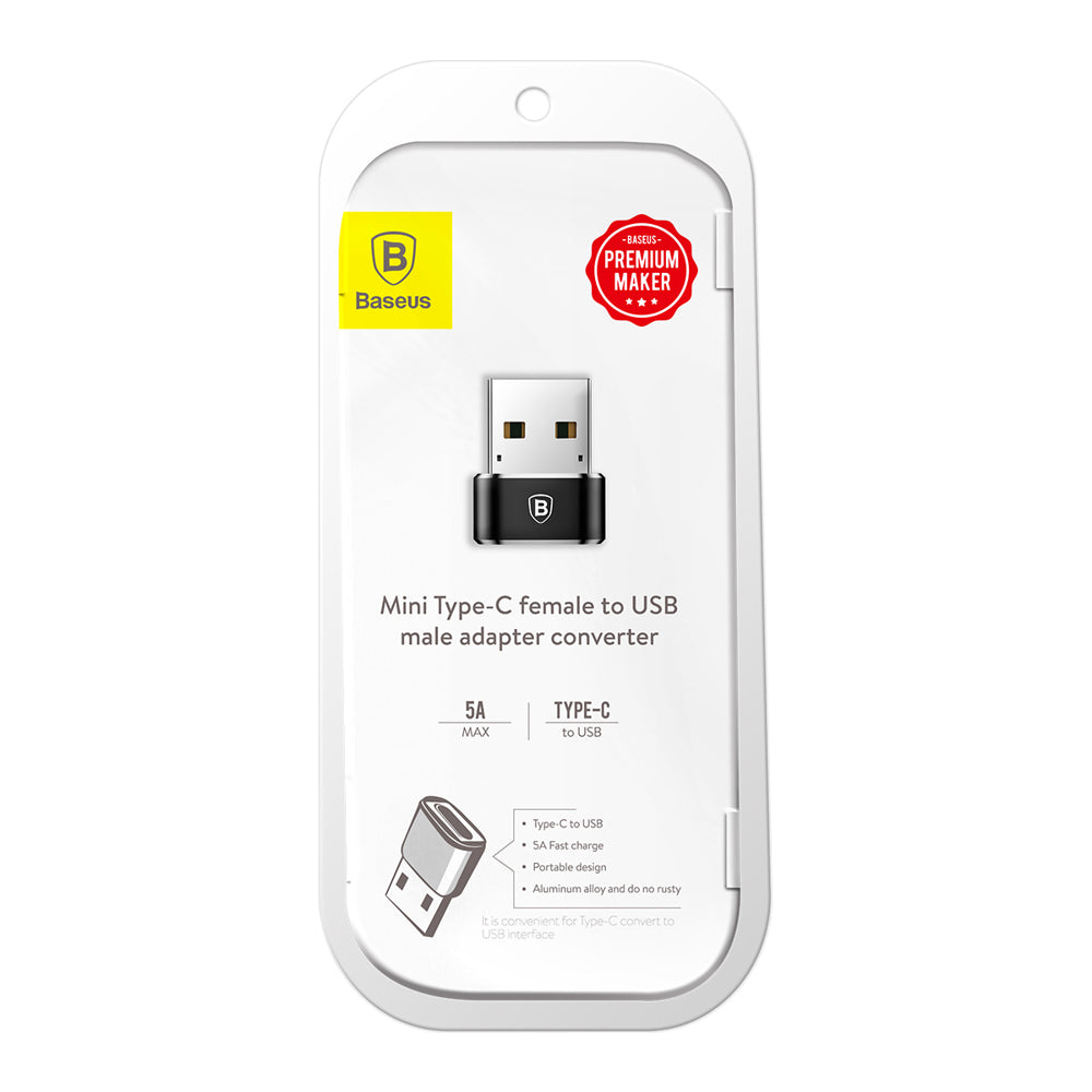 Προσαρμογέας φόρτισης και δεδομένων USB-C σε USB-A Baseus USB-C σε USB-A, μαύρο CAAOTG-01 CAAOTG-01