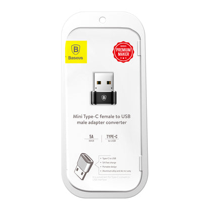 Προσαρμογέας φόρτισης και δεδομένων USB-C σε USB-A Baseus USB-C σε USB-A, μαύρο CAAOTG-01 CAAOTG-01