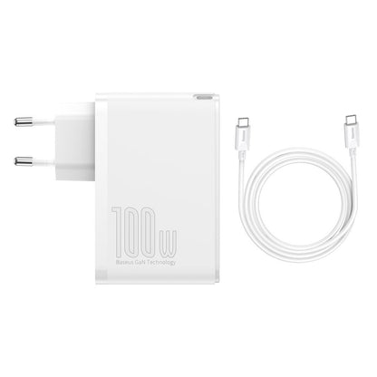 Φορτιστής δικτύου Baseus GaN2 Pro, 100W, 3A, 2 x USB-A - 2 x USB-C, Λευκό CCGAN2P-L02