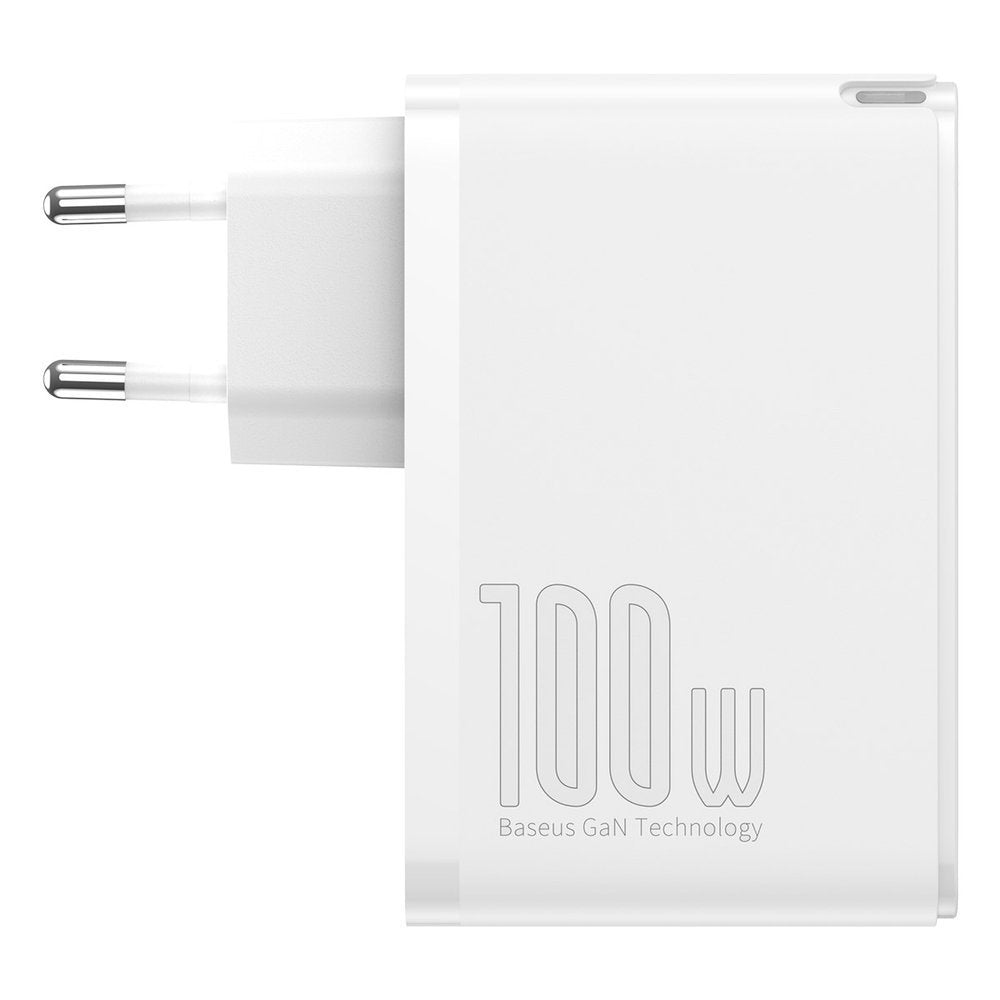 Φορτιστής δικτύου Baseus GaN2 Pro, 100W, 3A, 2 x USB-A - 2 x USB-C, Λευκό CCGAN2P-L02