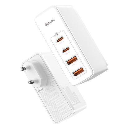 Φορτιστής δικτύου Baseus GaN2 Pro, 100W, 3A, 2 x USB-A - 2 x USB-C, Λευκό CCGAN2P-L02