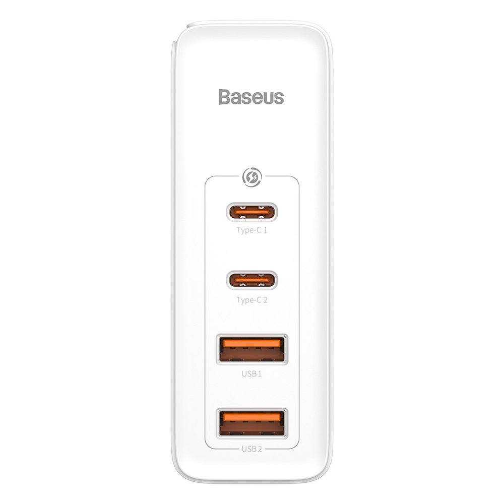 Φορτιστής δικτύου Baseus GaN2 Pro, 100W, 3A, 2 x USB-A - 2 x USB-C, Λευκό CCGAN2P-L02