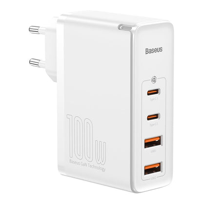 Φορτιστής δικτύου Baseus GaN2 Pro, 100W, 3A, 2 x USB-A - 2 x USB-C, Λευκό CCGAN2P-L02