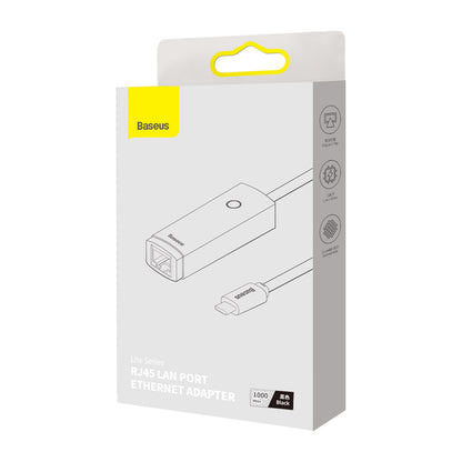 Προσαρμογέας δικτύου Baseus Lite, USB-C - RJ45, μαύρο WKQXX000301 