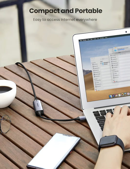 Κάρτα Δικτύου UGREEN CM209, RJ45, USB, Γκρι