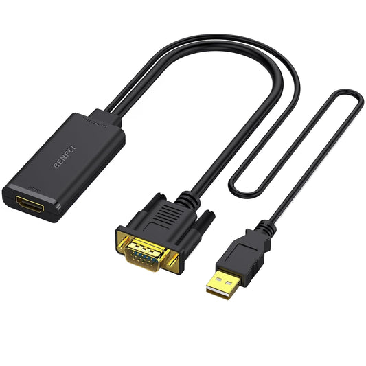 Μετατροπέας Βίντεο Benfei, VGA / USB-A - HDMI, 1080P, Μαύρο