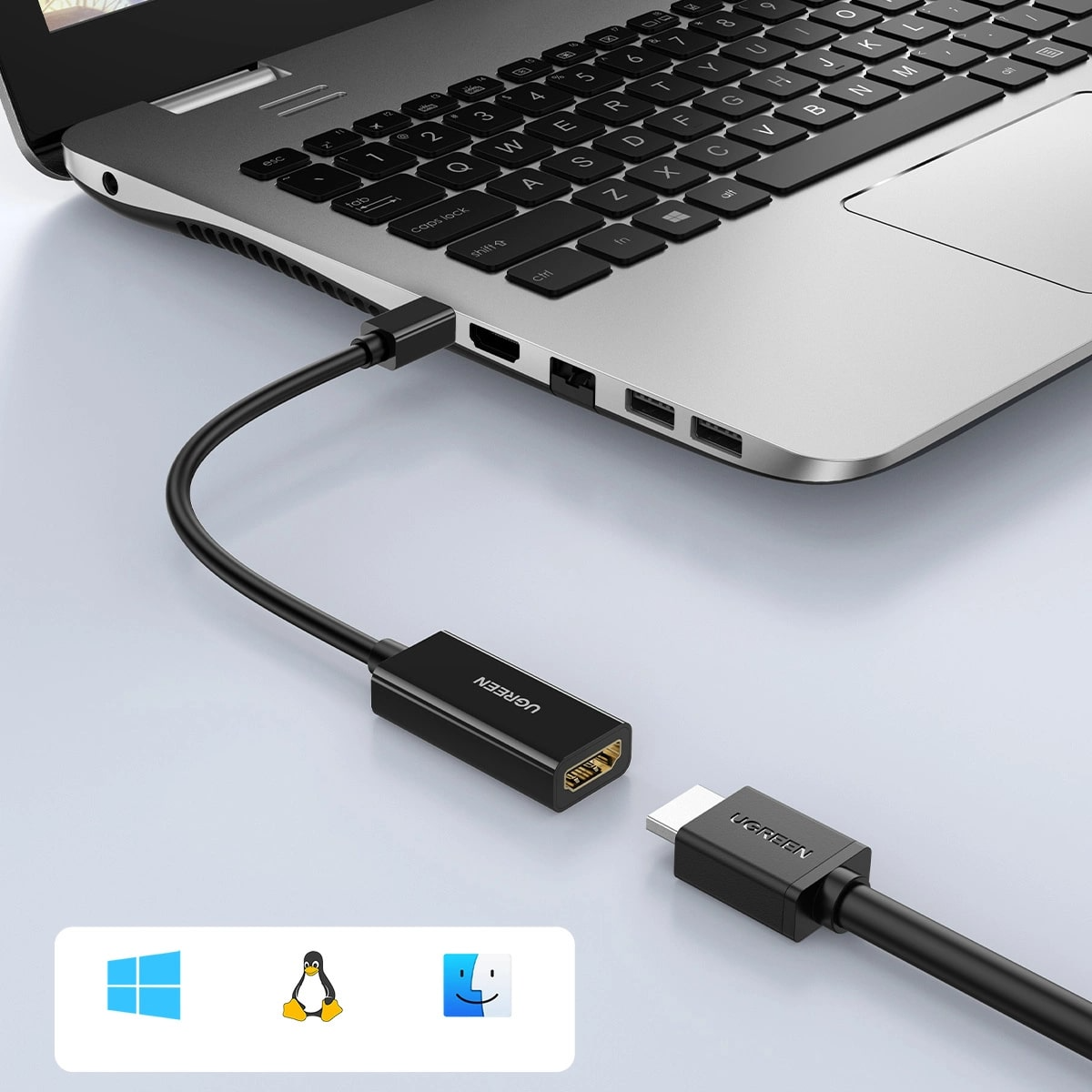 Αντάπτορας Βίντεο UGREEN MD112, MiniDisplayPort - HDMI, Μαύρο