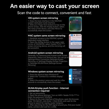 Ασύρματος Πολυμέσων Προσαρμογέας Yesido TV15, Γκρι