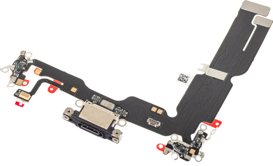 Καλώδιο με Συνδετήρα Φόρτισης - Μικρόφωνο Apple iPhone 15 Plus, Μαύρο