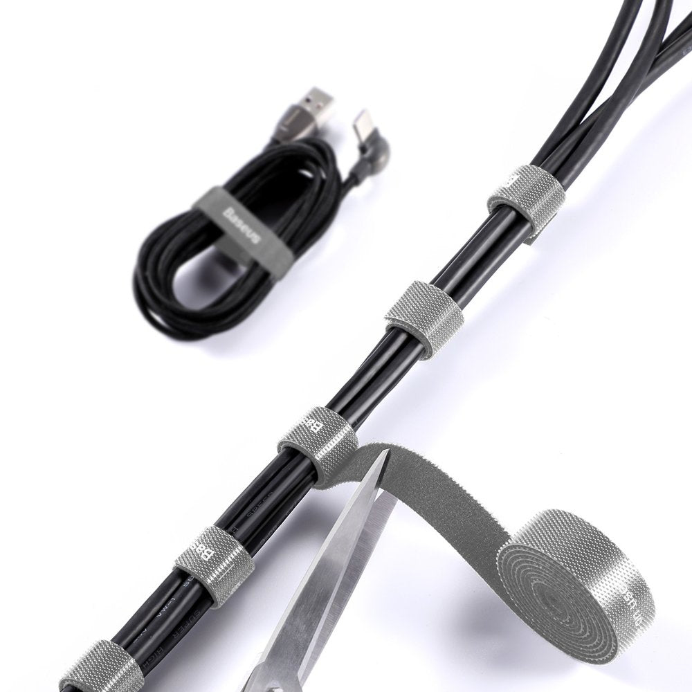 Οργανωτής Καλωδίων Baseus Circle, Velcro, 3m, Γκρι ACMGT-F0G