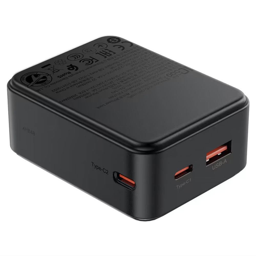 Acefast M28 External Battery, 10000mAh, 22.5W, QC + PD, 1 x USB-A - 2 x USB-C, Black