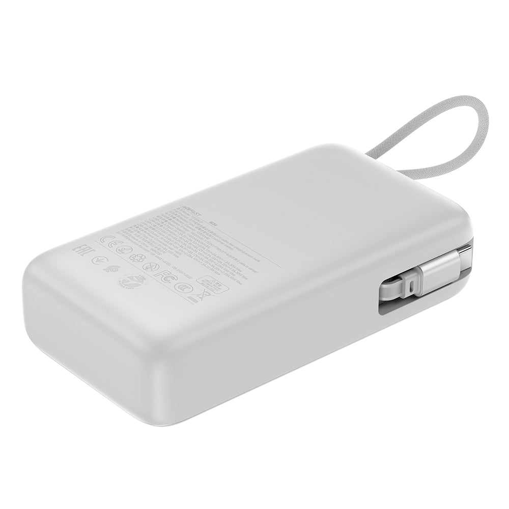 Acefast M34 External Battery, 20000mAh, 45W, QC + PD, 1 x USB-A - 2 x USB-C, Silver