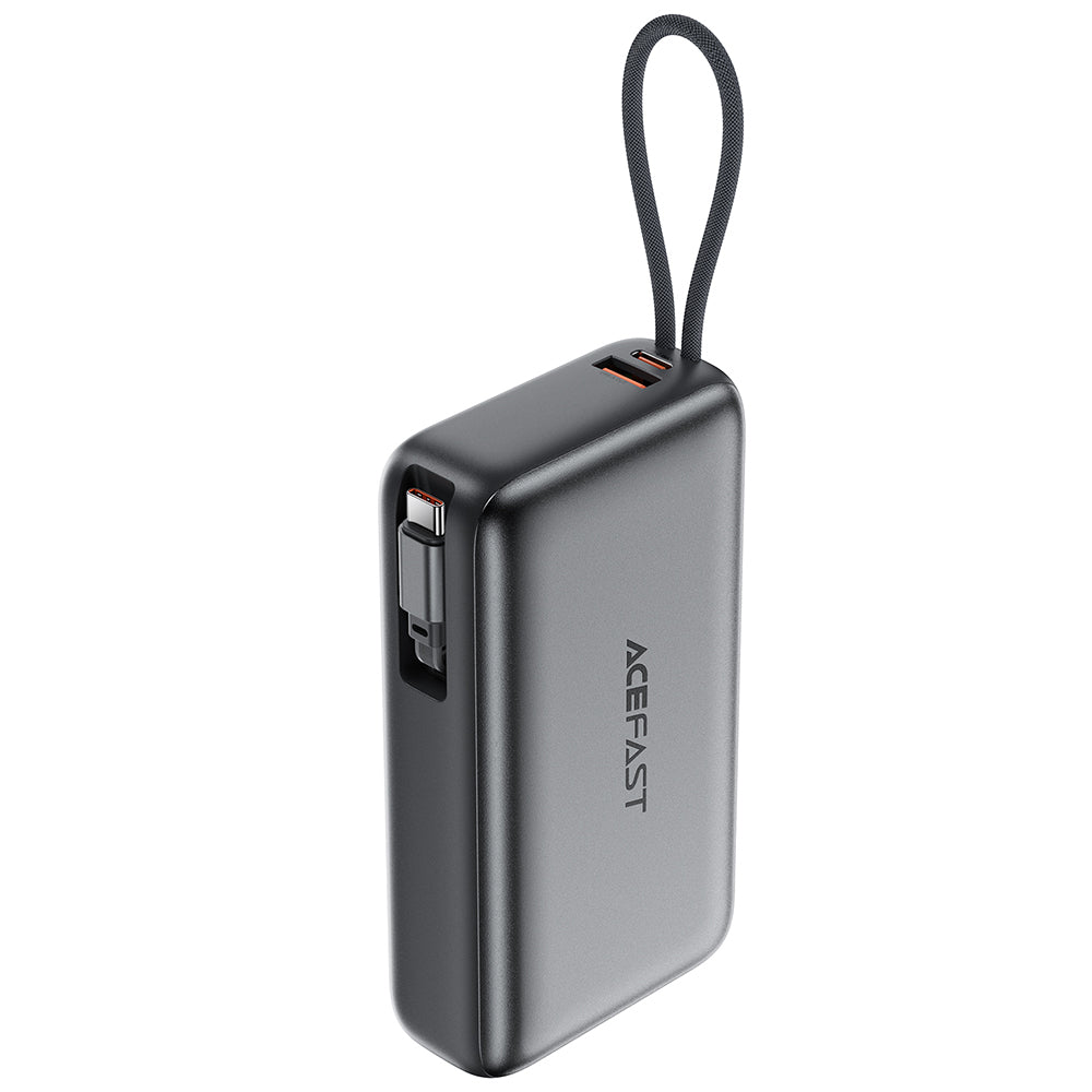 Acefast M34 External Battery, 20000mAh, 45W, QC + PD, 1 x USB-A - 2 x USB-C, Gray