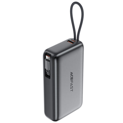 Acefast M34 External Battery, 20000mAh, 45W, QC + PD, 1 x USB-A - 2 x USB-C, Gray
