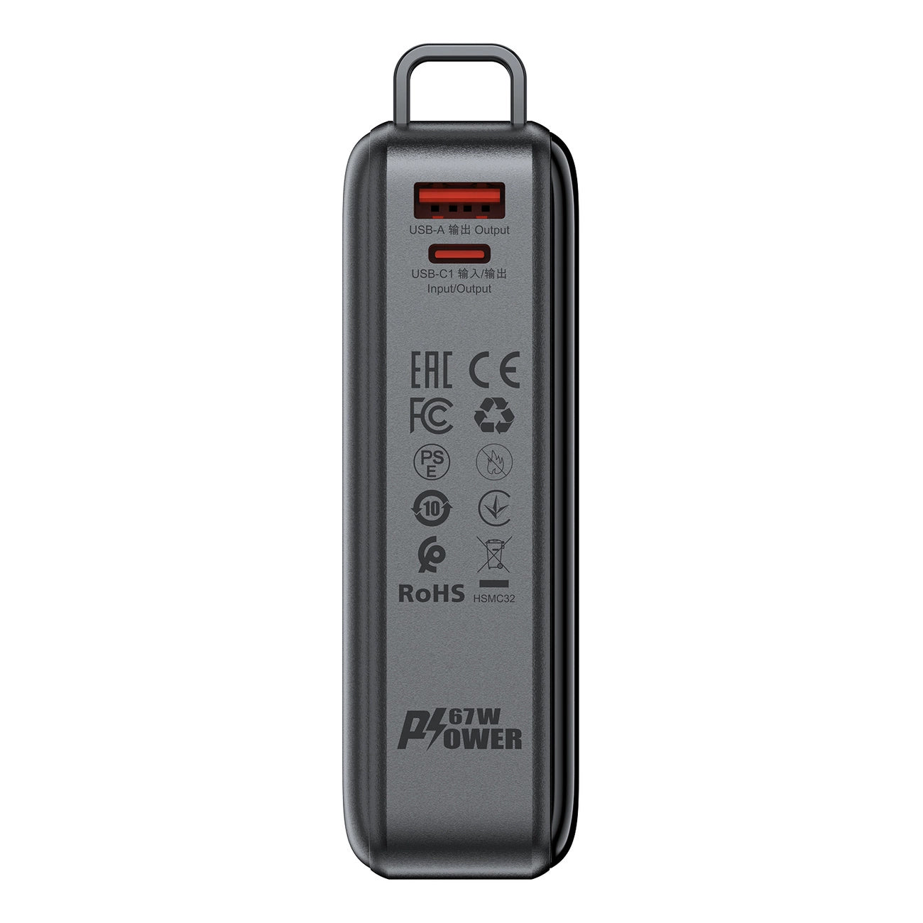 Εξωτερική μπαταρία Acefast M4, 20000mAh, 67W, PD + QI, 1 x USB-A - 2 x USB-C, Μαύρο