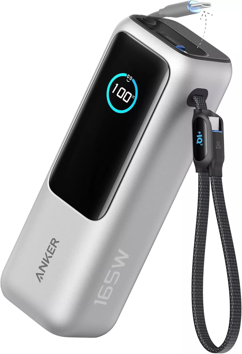 Εξωτερική Μπαταρία Anker, 25000mAh, 165W, QC + PD, 1 x USB-A - 3 x USB-C, Ασημί, Επανασυσκευασμένη A1695H41