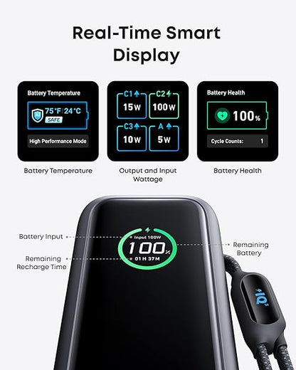 Εξωτερική Μπαταρία Anker, 25000mAh, 165W, QC + PD, 1 x USB-A - 3 x USB-C, Γκρι A1695H11