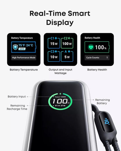 Εξωτερική Μπαταρία Anker, 25000mAh, 165W, QC + PD, 1 x USB-A - 3 x USB-C, Ασημί, Επανασυσκευασμένη A1695H41