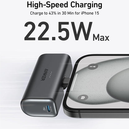 Εξωτερική Μπαταρία Anker Nano, 5000mAh, 22.5W, PD, 2 x USB-C, Μαύρη A1653H11