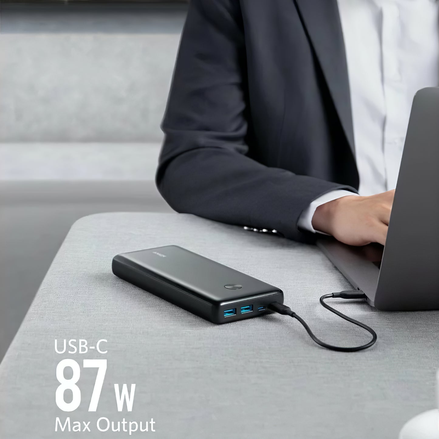 Εξωτερική μπαταρία Anker PowerCore III Elite, 25600mAh, 87W, QC + PD, 2 x USB-A - 2 x USB-C, μαύρο A1291H11 