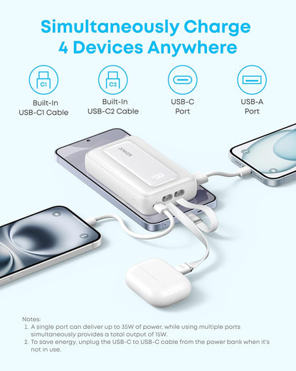 Εξωτερική Μπαταρία Anker Zolo, 10000mAh, 35W, QC + PD, 1 x USB-A - 2 x USB-C, Μαύρη A1680H12
