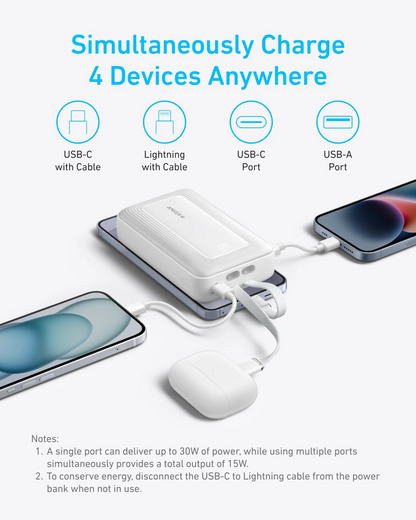 Εξωτερική μπαταρία Anker Zolo, 20000mAh, 30W, QC + PD, 1 x Lightning - 1 x USB-A - 2 x USB-C, Μαύρη A1681012