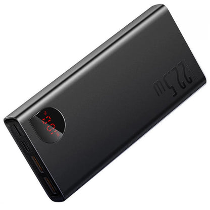 External Battery Baseus Adaman, 20000mAh, 22.5W, QC + PD, 1 x USB-C - 2 x USB-A, Black PPAD070101