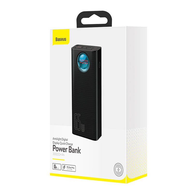 Εξωτερική Μπαταρία Baseus Amblight Digital Display, 30000mAh, 65W, QC + PD, 1 x USB-C - 4 x USB-A, Μαύρη PPLG000101