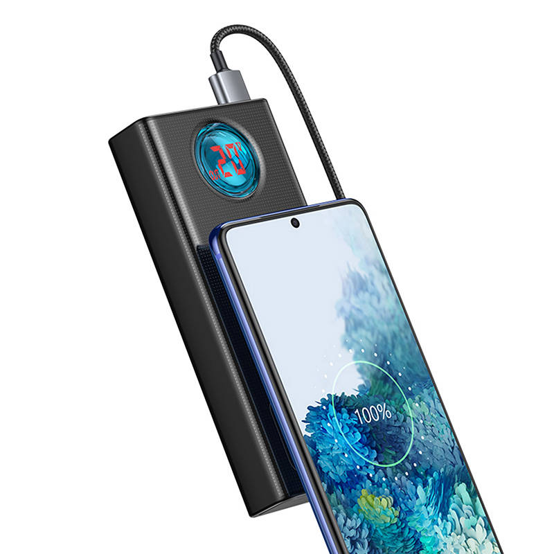 Εξωτερική Μπαταρία Baseus Amblight Digital Display, 30000mAh, 65W, QC + PD, 1 x USB-C - 4 x USB-A, Μαύρη PPLG000101