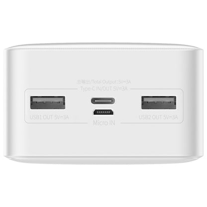 Εξωτερική Μπαταρία Baseus Bipow, 30000mAh, 15W, 1 x USB-C - 2 x USB-A, Λευκή PPBD050202