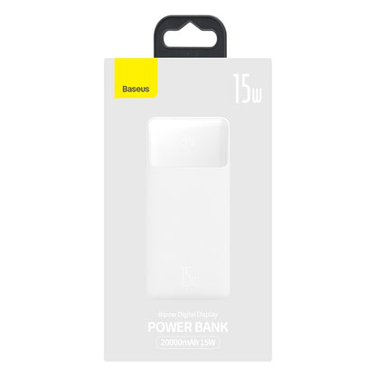 Εξωτερική μπαταρία Baseus Bipow, 20000mAh, 15W, 1 x USB-C - 2 x USB-A, λευκό PPBD050102 