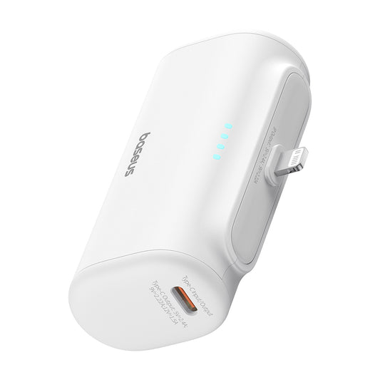 Εξωτερική Μπαταρία Baseus Compact, 5000mAh, 20W, PD, 1 x Lightning - 1 x USB-C, Λευκή P10068307213-00