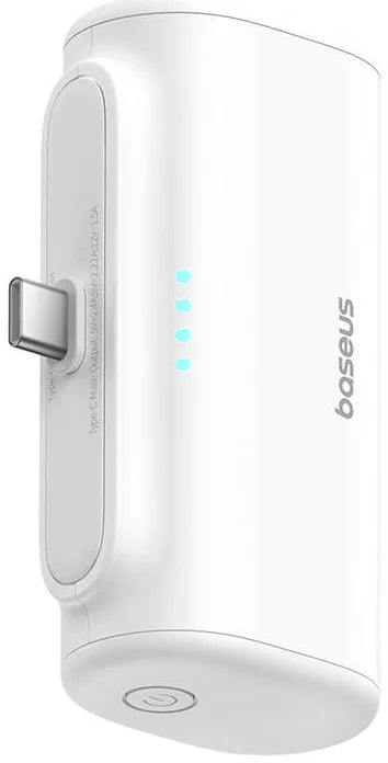 Εξωτερική Μπαταρία Baseus Compact, 5000mAh, 20W, PD, 2 x USB-C, Λευκή P10068306213-00