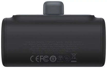 Εξωτερική Μπαταρία Baseus Compact, 5000mAh, 20W, PD, 2 x USB-C, Μαύρη P10068306113-00