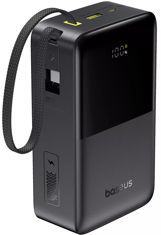 Εξωτερική Μπαταρία Baseus EnerFill Bipow2 Pro, 30000mAh, 22.5W, QC + PD, 1 x USB-A - 2 x USB-C, Μαύρη E0028100