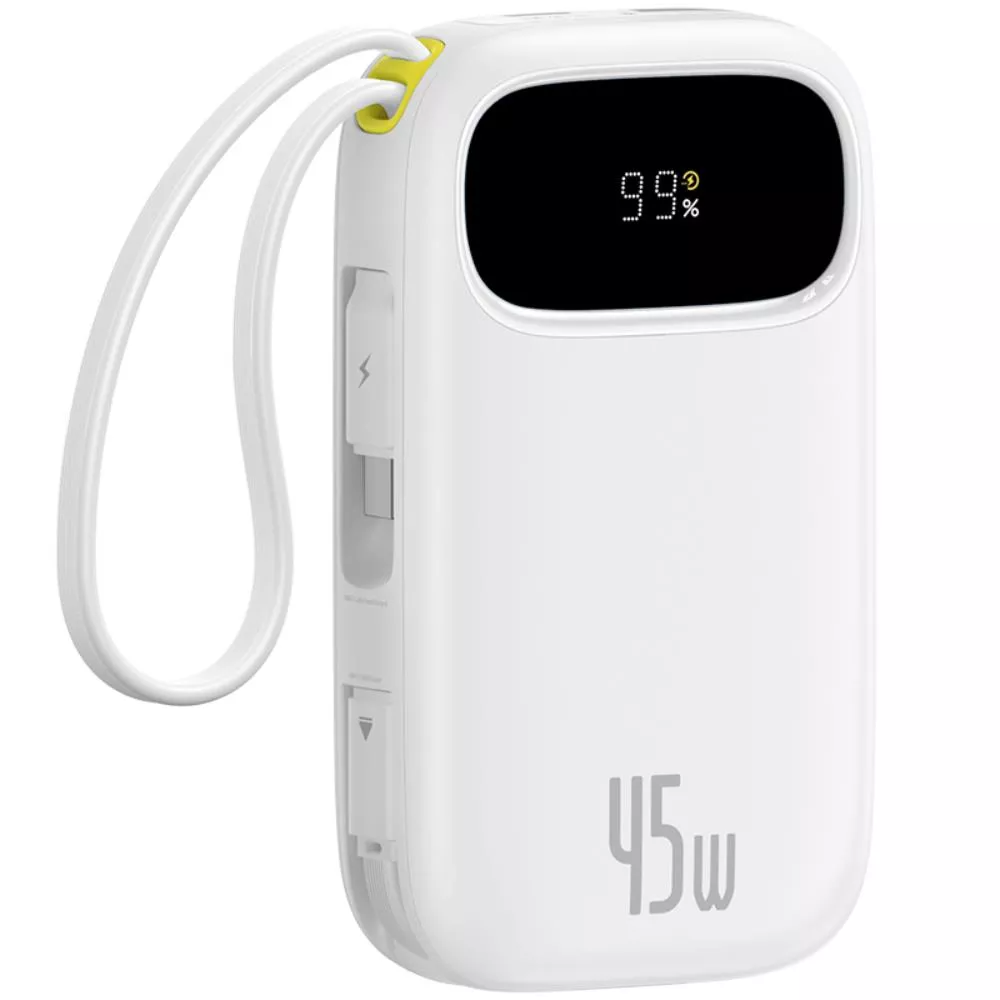 Εξωτερική Μπαταρία Baseus EnerFill FC31, 20000mAh, 45W, QC + PD, 1 x Lightning - 1 x USB-A - 2 x USB-C, Λευκό P10082105213-00