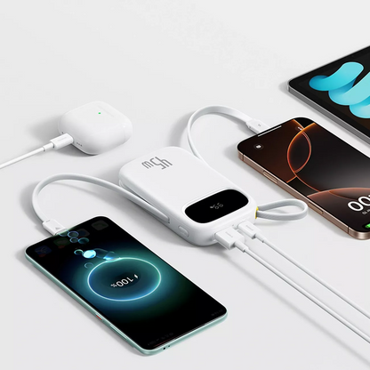 Εξωτερική Μπαταρία Baseus EnerFill FC31, 20000mAh, 45W, QC + PD, 1 x Lightning - 1 x USB-A - 2 x USB-C, Λευκό P10082105213-00