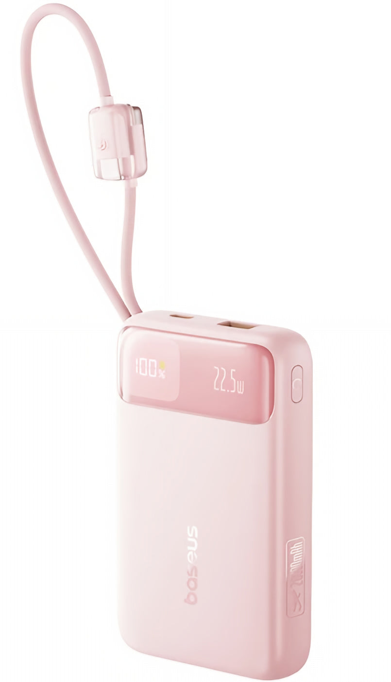 Εξωτερική Μπαταρία Baseus EnerFill FC11, 10000mAh, 22.5W, QC + PD, 1 x Lightning - 1 x USB-A - 2 x USB-C, Ροζ E0027R07