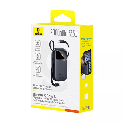 Εξωτερική Μπαταρία Baseus EnerFill FC31, 20000mAh, 22.5W, QC + PD, 1 x Lightning - 1 x USB-A - 2 x USB-C, Μαύρο P10082107123-00